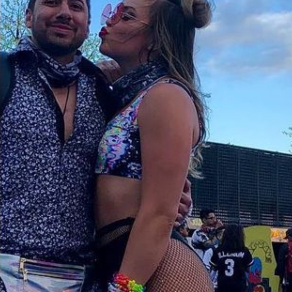 multi color rave top/swimsuit iheartraves